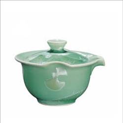 (image for) EMERALD GREEN CRYSTAL 1 Gaiwan+2 Cups